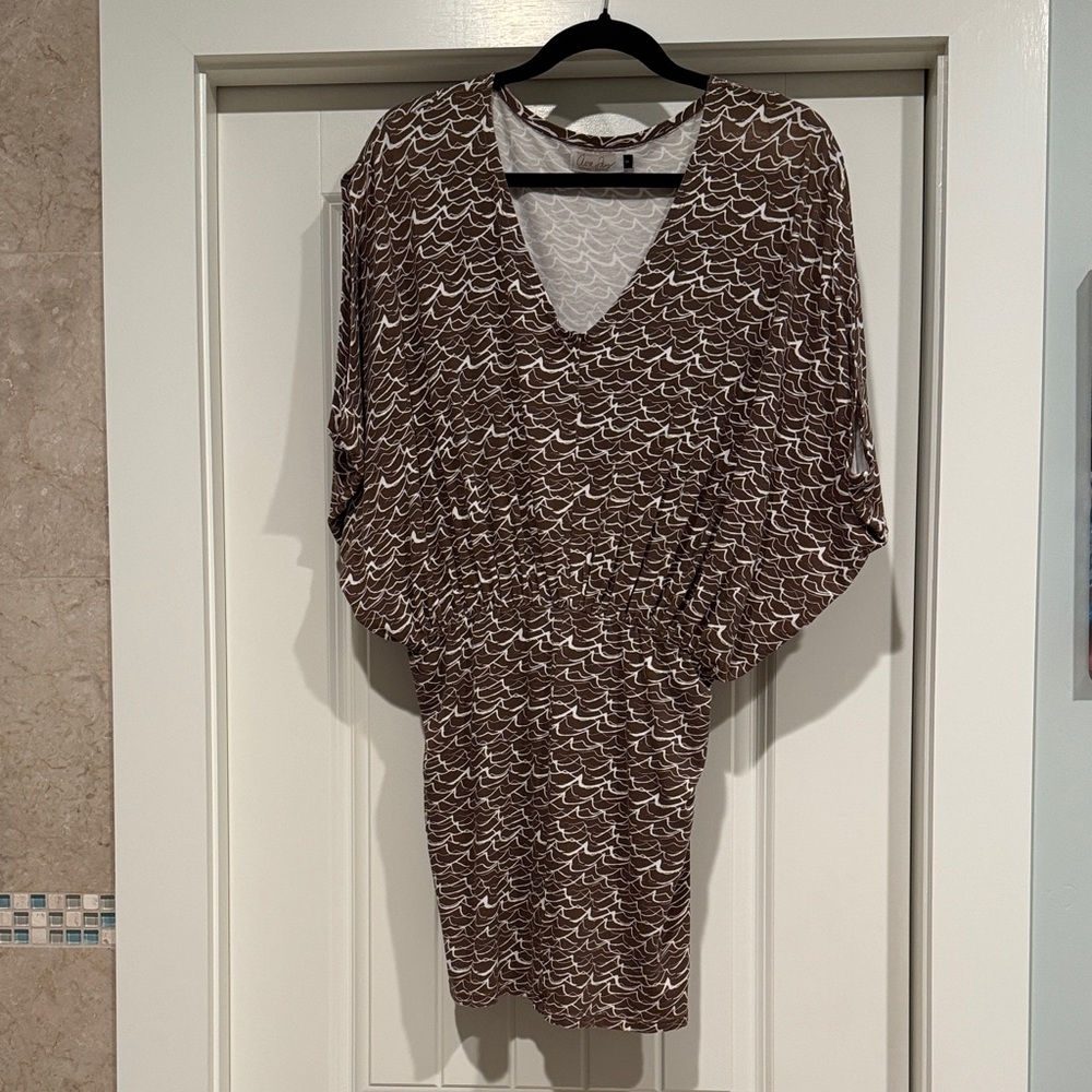 Ava Sky Brown and White Mini Dress
